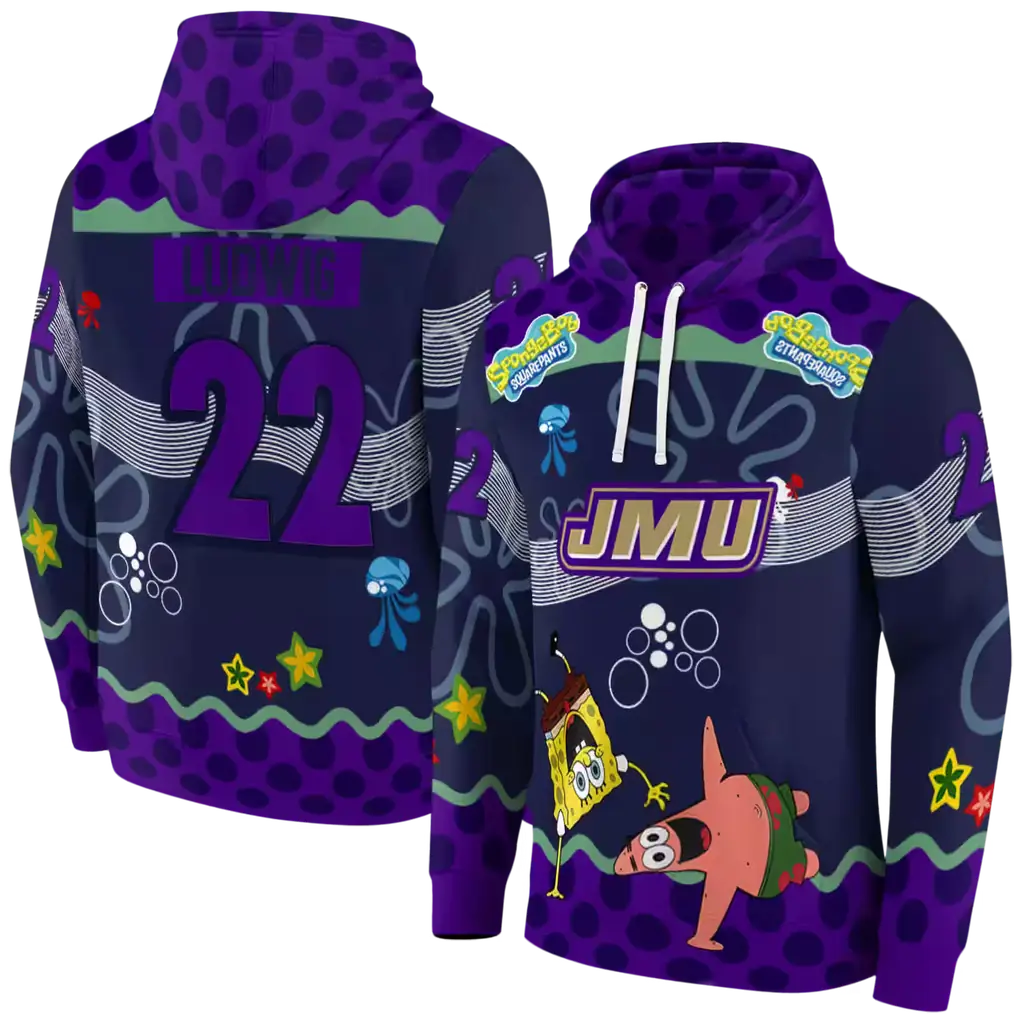 custom james madison dukes spongebob patrick star purple navy hoodie fashion forward custom james madison dukes spongebob patrick star purple navy hoodie fashion forward