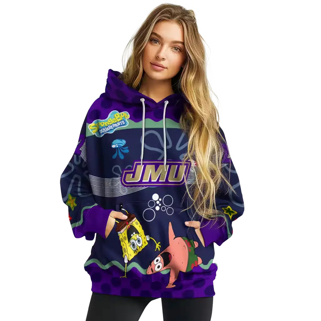 custom james madison dukes spongebob patrick star purple navy hoodie high quality custom james madison dukes spongebob patrick star purple navy hoodie high quality