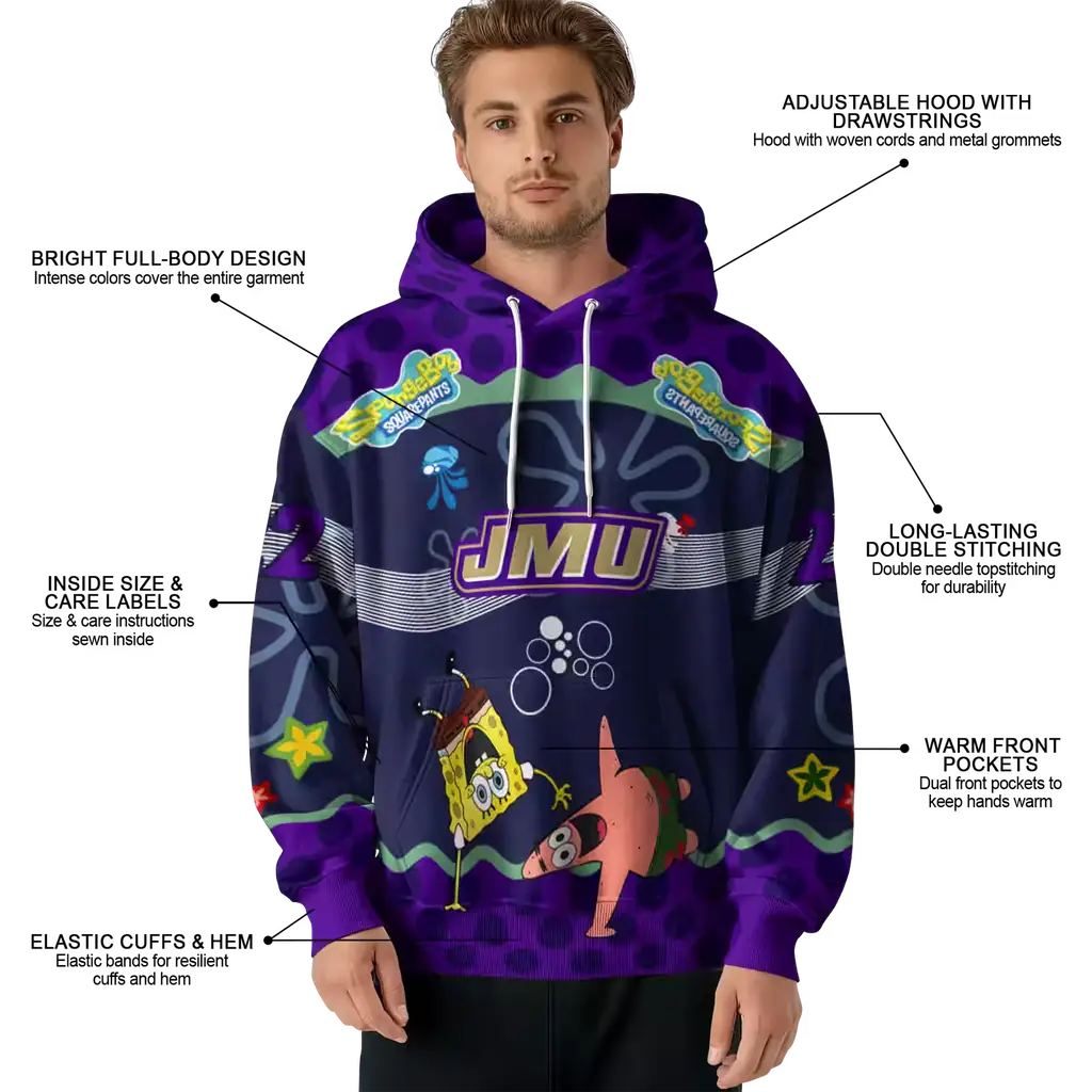 custom james madison dukes spongebob patrick star purple navy hoodie latest model custom james madison dukes spongebob patrick star purple navy hoodie latest model