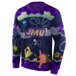 custom james madison dukes spongebob patrick star purple navy hoodie best selling