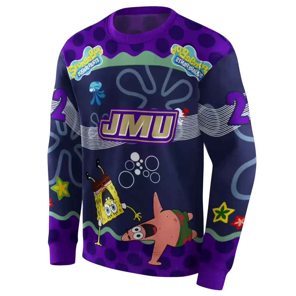 custom james madison dukes spongebob patrick star purple navy hoodie new arrival custom james madison dukes spongebob patrick star purple navy hoodie new arrival