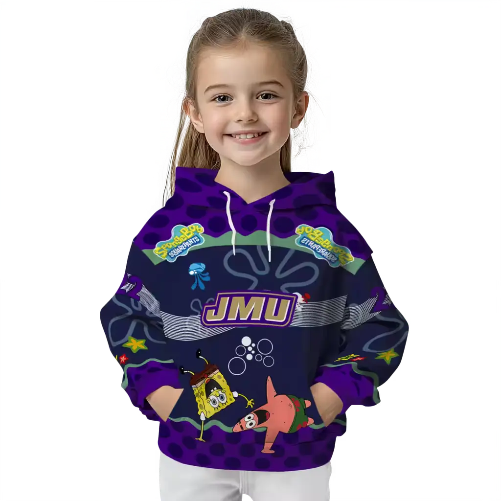 custom james madison dukes spongebob patrick star purple navy hoodie top rated custom james madison dukes spongebob patrick star purple navy hoodie top rated