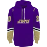 custom james madison dukes striped sleeves purple hoodie best selling