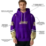 custom james madison dukes striped sleeves purple hoodie best selling