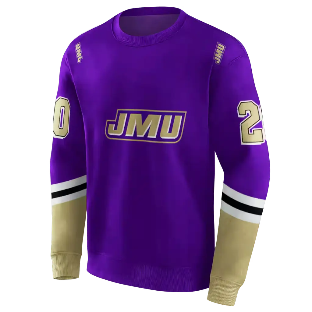 custom james madison dukes striped sleeves purple hoodie new arrival custom james madison dukes striped sleeves purple hoodie new arrival