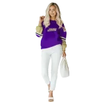 custom james madison dukes striped sleeves purple hoodie best selling