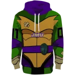 custom james madison dukes superhero armor purple green hoodie best selling