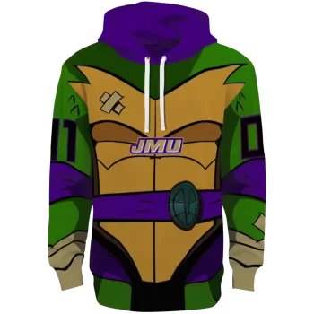 custom james madison dukes superhero armor purple green hoodie best selling