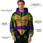 custom james madison dukes superhero armor purple green hoodie best selling