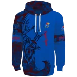 custom kansas jayhawks deer silhouette blue hoodie best selling