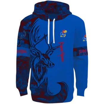 custom kansas jayhawks deer silhouette blue hoodie best selling