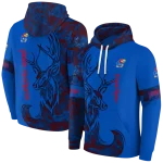 custom kansas jayhawks deer silhouette blue hoodie best selling
