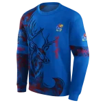custom kansas jayhawks deer silhouette blue hoodie best selling