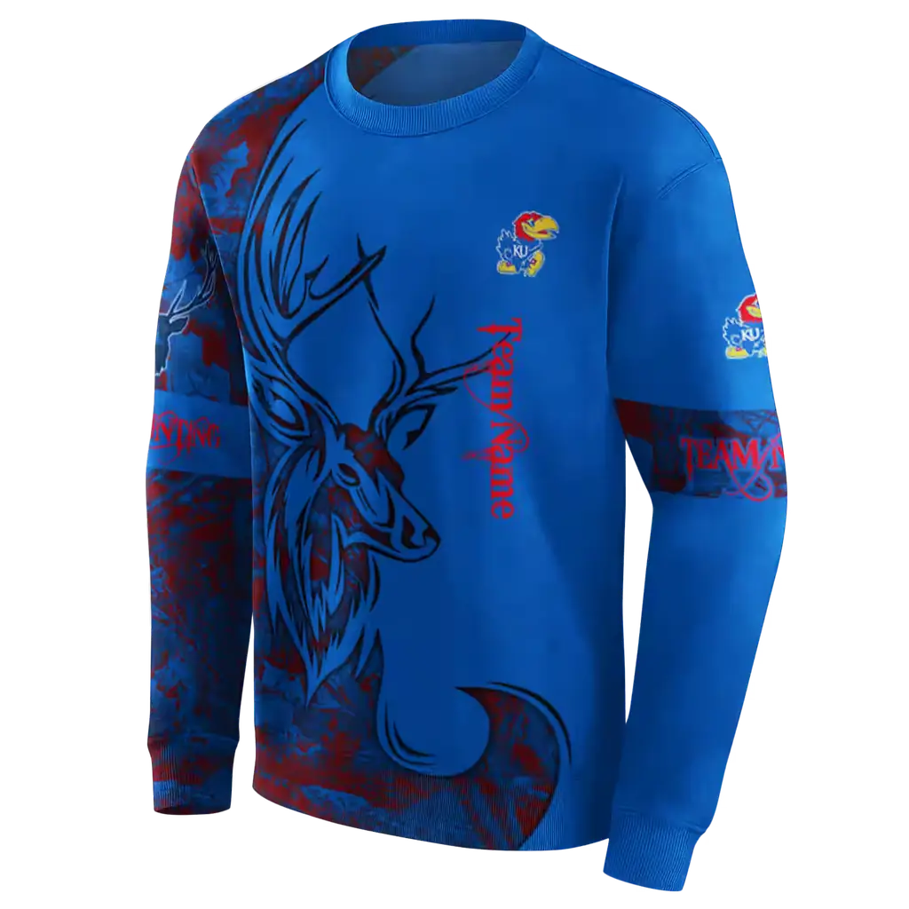 custom kansas jayhawks deer silhouette blue hoodie new arrival custom kansas jayhawks deer silhouette blue hoodie new arrival