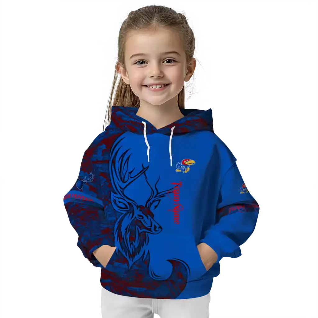 custom kansas jayhawks deer silhouette blue hoodie top rated custom kansas jayhawks deer silhouette blue hoodie top rated