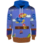 custom kansas jayhawks mario blue black hoodie best selling