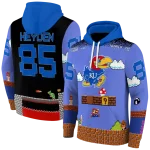 custom kansas jayhawks mario blue black hoodie best selling