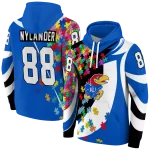 custom kansas jayhawks puzzle pieces blue hoodie best selling