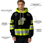 custom kansas jayhawks safety motif black neon green hoodie best selling