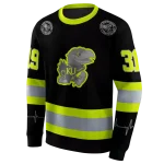 custom kansas jayhawks safety motif black neon green hoodie best selling