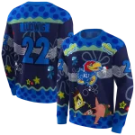 custom kansas jayhawks spongebob patrick star blue navy hoodie best selling