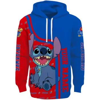 custom kansas jayhawks stitch blue hoodie best selling