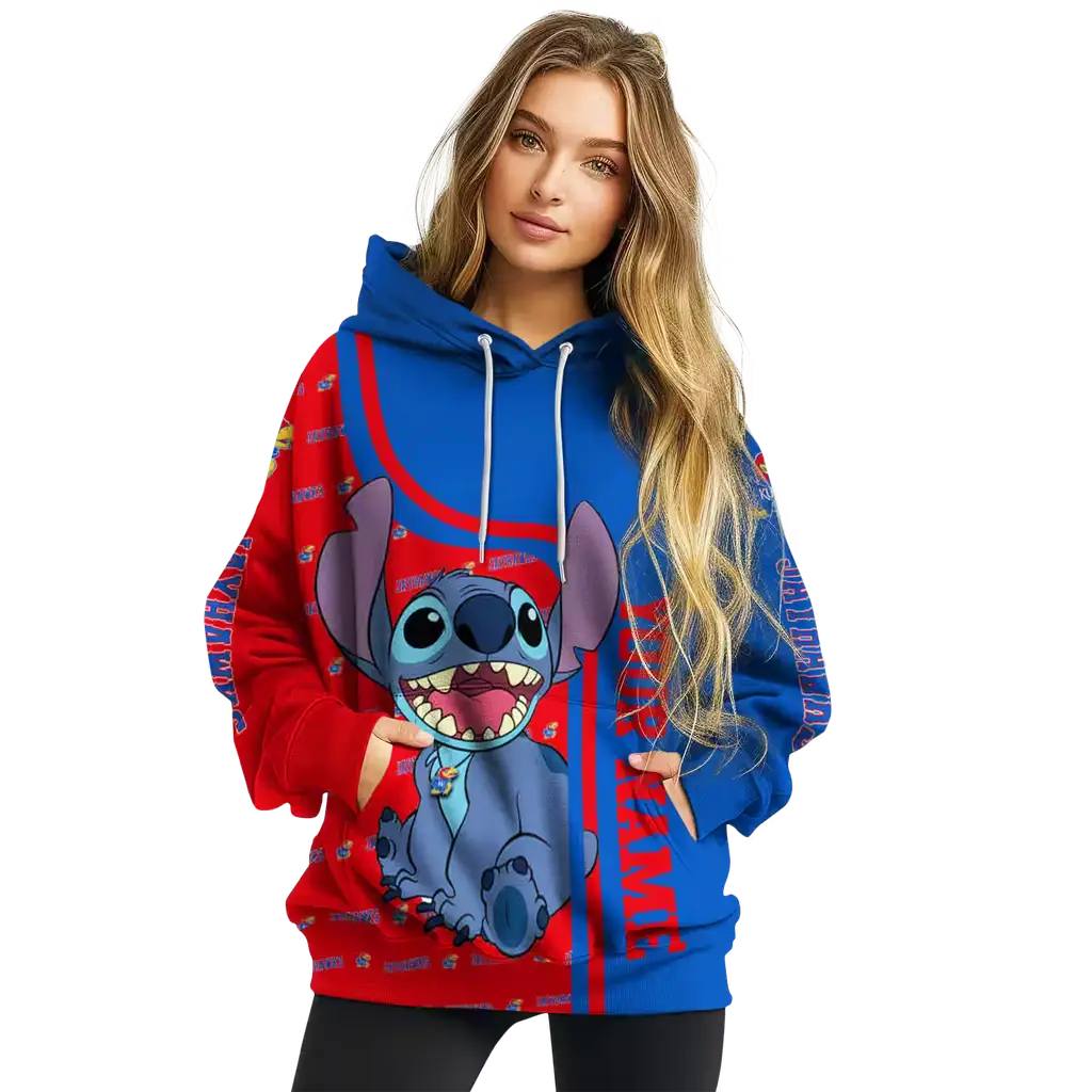 custom kansas jayhawks stitch blue hoodie high quality custom kansas jayhawks stitch blue hoodie high quality