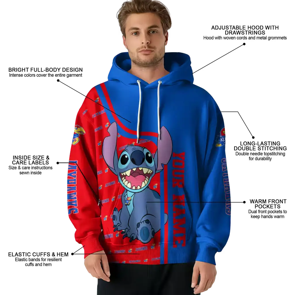 custom kansas jayhawks stitch blue hoodie latest model custom kansas jayhawks stitch blue hoodie latest model