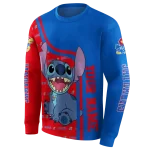 custom kansas jayhawks stitch blue hoodie best selling