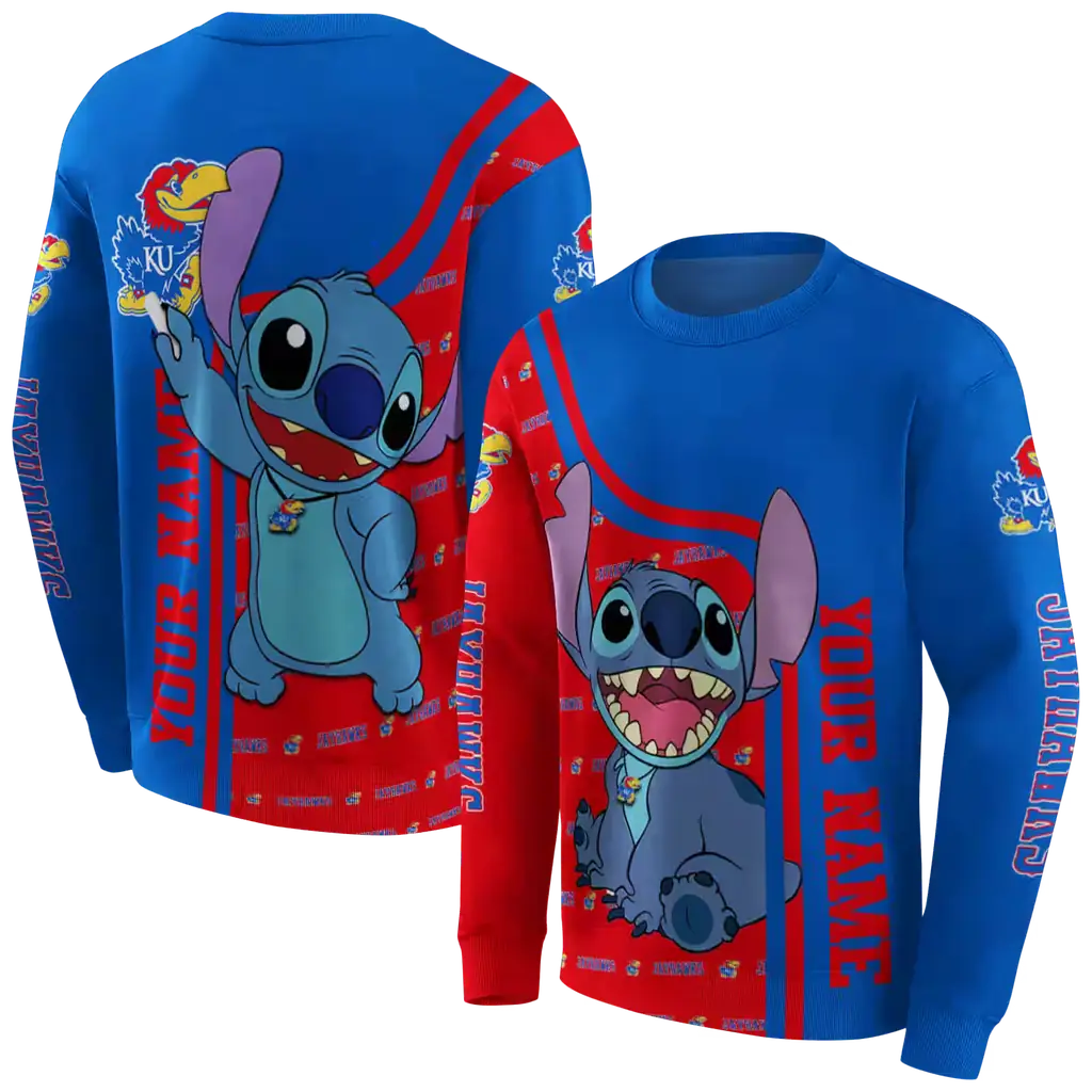 custom kansas jayhawks stitch blue hoodie premium grade custom kansas jayhawks stitch blue hoodie premium grade