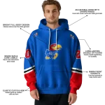 custom kansas jayhawks striped sleeves blue hoodie best selling