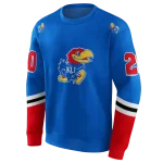 custom kansas jayhawks striped sleeves blue hoodie best selling