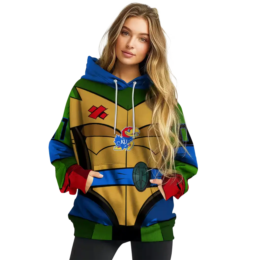 custom kansas jayhawks superhero armor blue green hoodie high quality custom kansas jayhawks superhero armor blue green hoodie high quality