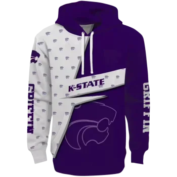 custom kansas state wildcats abstract shape purple hoodie best selling