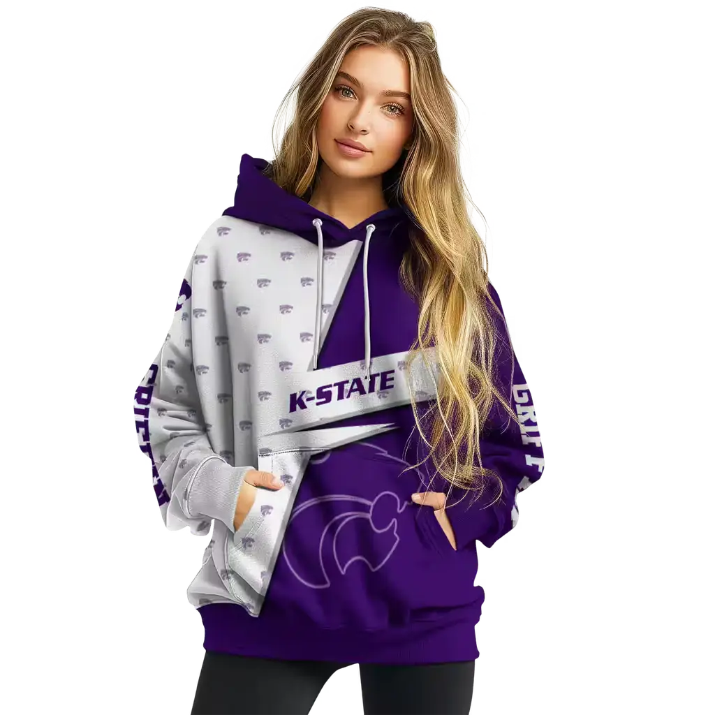 custom kansas state wildcats abstract shape purple hoodie high quality custom kansas state wildcats abstract shape purple hoodie high quality