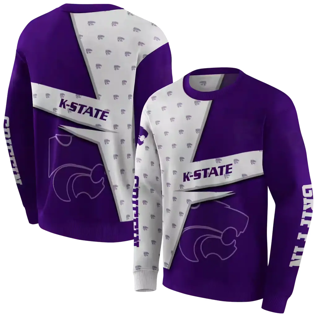 custom kansas state wildcats abstract shape purple hoodie premium grade custom kansas state wildcats abstract shape purple hoodie premium grade