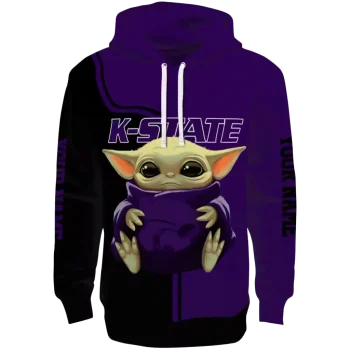 custom kansas state wildcats baby yoda purple black hoodie best selling
