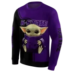 custom kansas state wildcats baby yoda purple black hoodie best selling