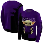 custom kansas state wildcats baby yoda purple black hoodie best selling