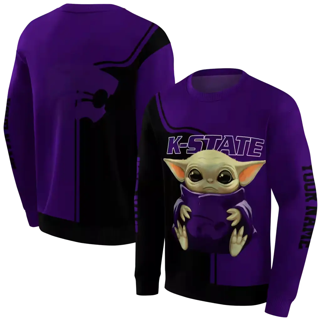 custom kansas state wildcats baby yoda purple black hoodie premium grade custom kansas state wildcats baby yoda purple black hoodie premium grade