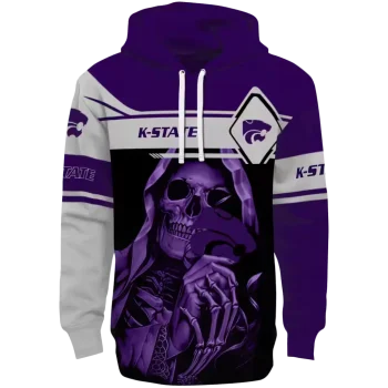 custom kansas state wildcats grim reaper purple black hoodie best selling