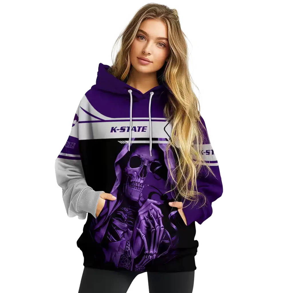 custom kansas state wildcats grim reaper purple black hoodie high quality custom kansas state wildcats grim reaper purple black hoodie high quality