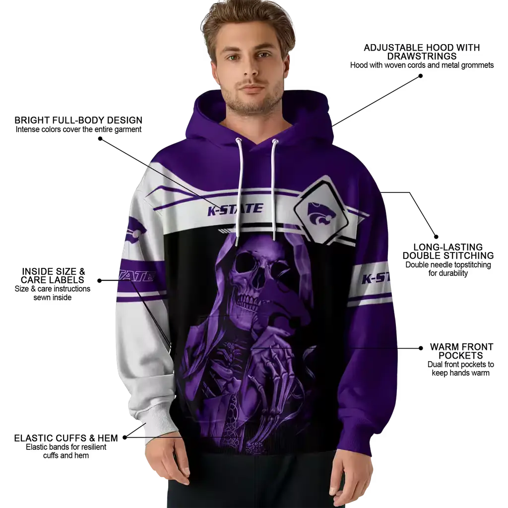 custom kansas state wildcats grim reaper purple black hoodie latest model custom kansas state wildcats grim reaper purple black hoodie latest model