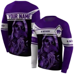 custom kansas state wildcats grim reaper purple black hoodie best selling