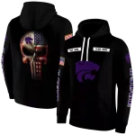 custom kansas state wildcats punisher skull black hoodie best selling