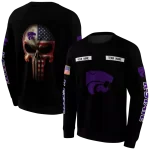 custom kansas state wildcats punisher skull black hoodie best selling