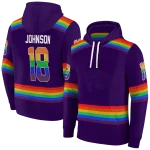 custom kansas state wildcats rainbow stripes purple hoodie best selling