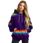 custom kansas state wildcats rainbow stripes purple hoodie best selling