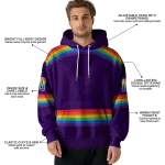 custom kansas state wildcats rainbow stripes purple hoodie best selling
