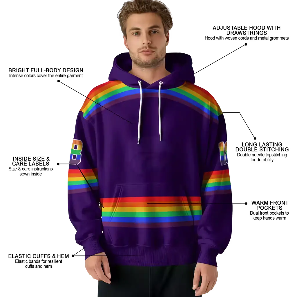 custom kansas state wildcats rainbow stripes purple hoodie latest model custom kansas state wildcats rainbow stripes purple hoodie latest model